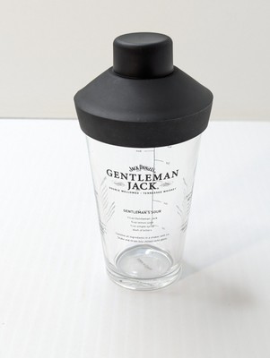 Gentleman Jack Daniels Glass Cocktail Recipe Shaker Mixer w/Silicone Top and Lid