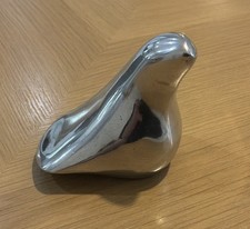 Vintage Hoselton chrome paperweightsculpture of a seal