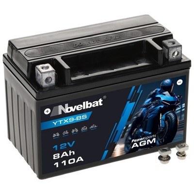 AGM Motorradbatterie YTX9-BS Novelbat 50812LF GTX9-BS YTR9-BS