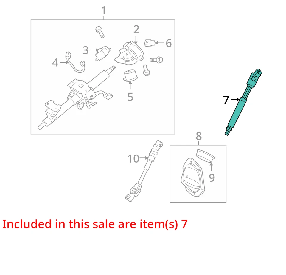 Se adapta a Toyota 4runner 2010-2024 columna de dirección eje superior intermedio OEM Foto 4 de 4