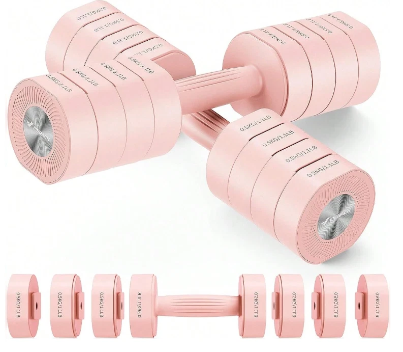 Adjustable Dumbbell Set Of 2, 4 In 1 Hand Weights Men/Women At Home, Strength