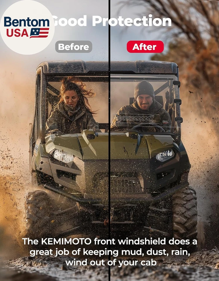 Front Vented Windshield Compatible with Ranger 800 / XP 800 / Crew 2010-2016, Ra - Image 4 of 4