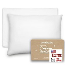Toddler Pillow with Cotton Pillowcase, 13 x 18 Cotton Case - Pack of 1 White