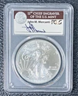 2017 SILVER AMERICAN EAGLE PCGS MS70 FIRST STRIKE MERCANTI SIGNED LABEL 1/1000