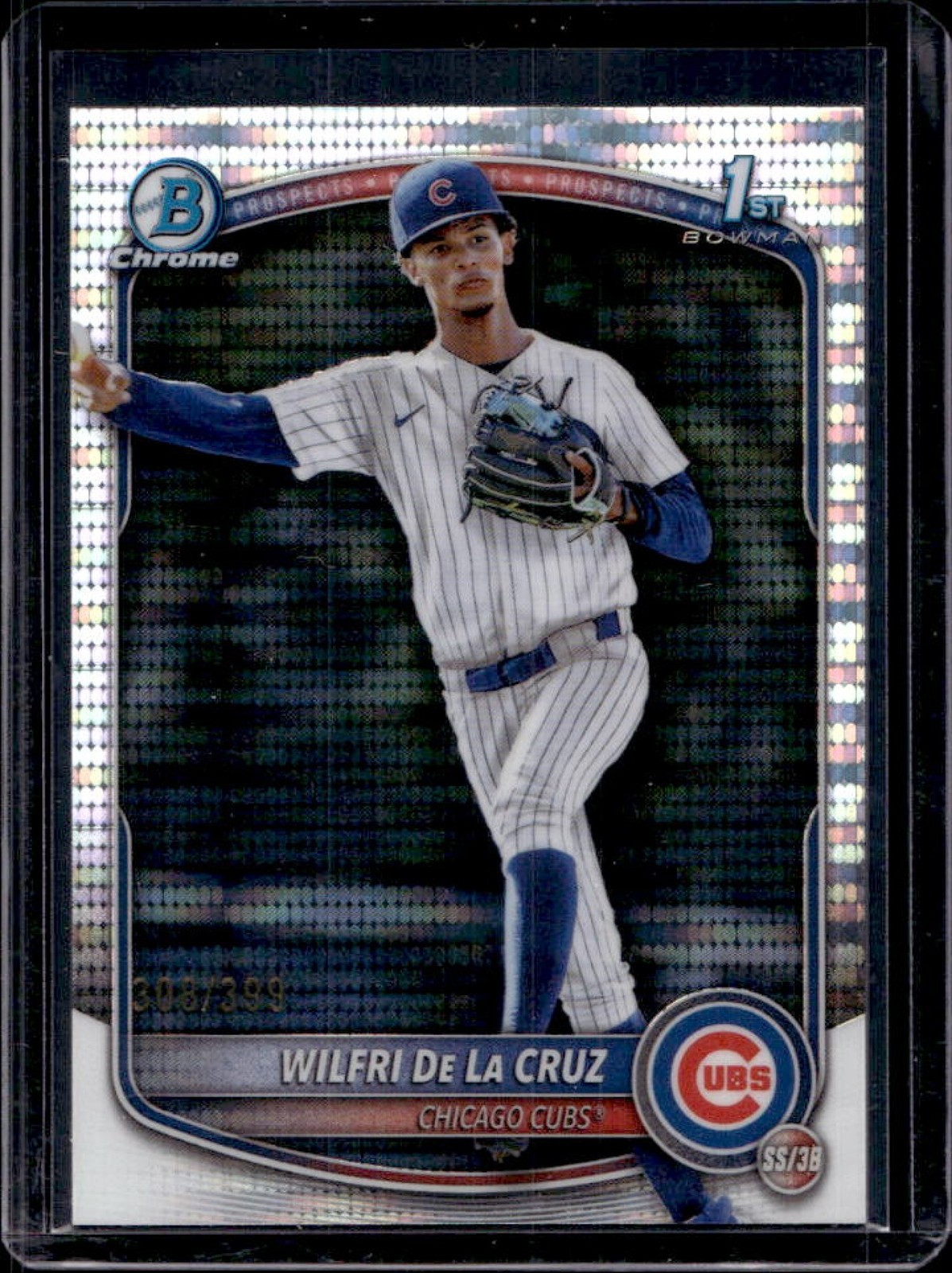 2025 Bowman Chrome Wilfri De La Cruz Pulsar Refractor 1st #308/399 Cubs