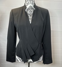 VTG 80s Harve Benard Womens Jacket Blazer 6 Black Art To Wear Retro Whimsigoth