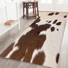 Cowhide Rug for Living Room, Hallway - Brown Cow Fur Print Western