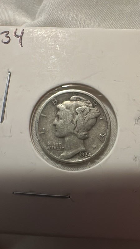 Mercury Dime 1934 10C Philadelphia Silver 0.900 Business Strike KM#140