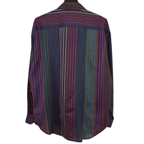 Robert Graham Hemd mit Knopfleiste Größe 2XL mehrfarbig gestreift transparent Umschlagmanschette - Bild 9 von 12