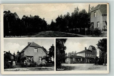 13454959 - 1901 Bork Geschaeft Kaufmann Uschkoreit Emailleschild Werbung Juno