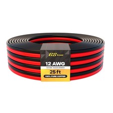 25ft 12GA Copper Speaker Wire Flexible Low Voltage for Audio, Marine More