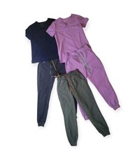 Figs Scrubs Lot of 5 Lavender , Navy , Olive Green Size XXS Technical Collection
