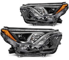 For 2016-18 Toyota RAV4 LED DRL Headlights Assembly Pair Black Housing Headlamp