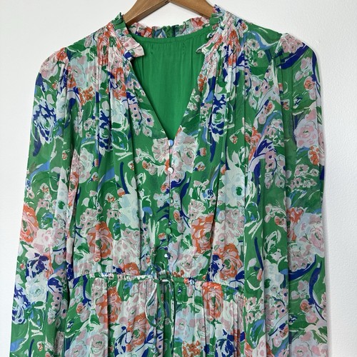 Suncoo Paris Maxi Dress Womens Sz S Peony Floral Easter Spring Boho Cottagecore - Picture 2 of 13