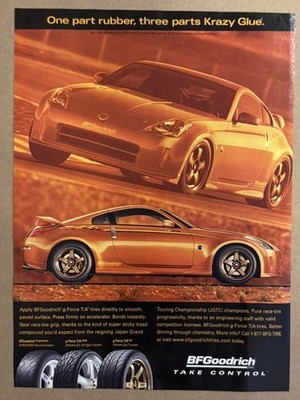 Nissan 350z Sports Car BF Goodrich Tires 2004 Print Magazine Ad Poster ORIGINAL