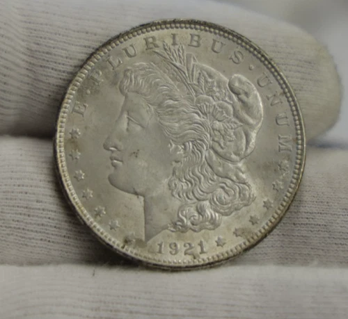 1921 US Morgan Silver Dollar $1 AU+