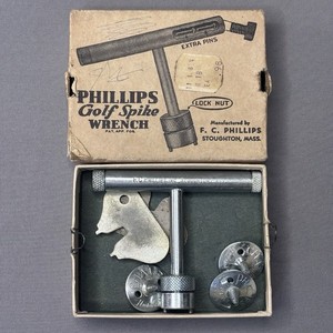 VINTAGE PHILLIPS GOLF SHOES SPIKE WRENCH In Original Box