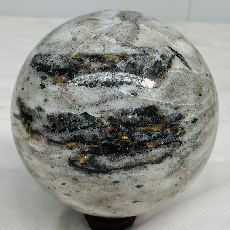 Natural green tourmaline ball polished quartz crystal ball healing 2640G(5.82LB)