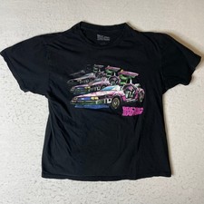 Back to the Future DeLorean Graphic T Shirt Black Mens Size M