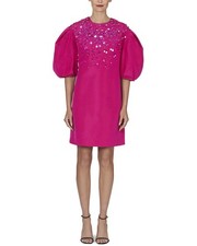 Carolina Herrera Dramatic Sleeve Silk Shift Dress Women's Pink 4