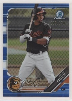 2019 Bowman Chrome Prospects Blue Refractor 19/150 Yusniel Diaz #BCP-109 5h0