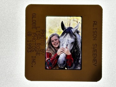 ALISON SWEENEY hugging horse original 35mm color slide 1995 Days of Our Lives