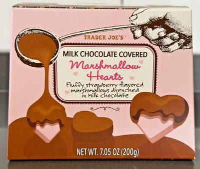 Trader Joe s Milk Chocolate Covered Marshmallow Hearts 7.05oz HTF  Candy