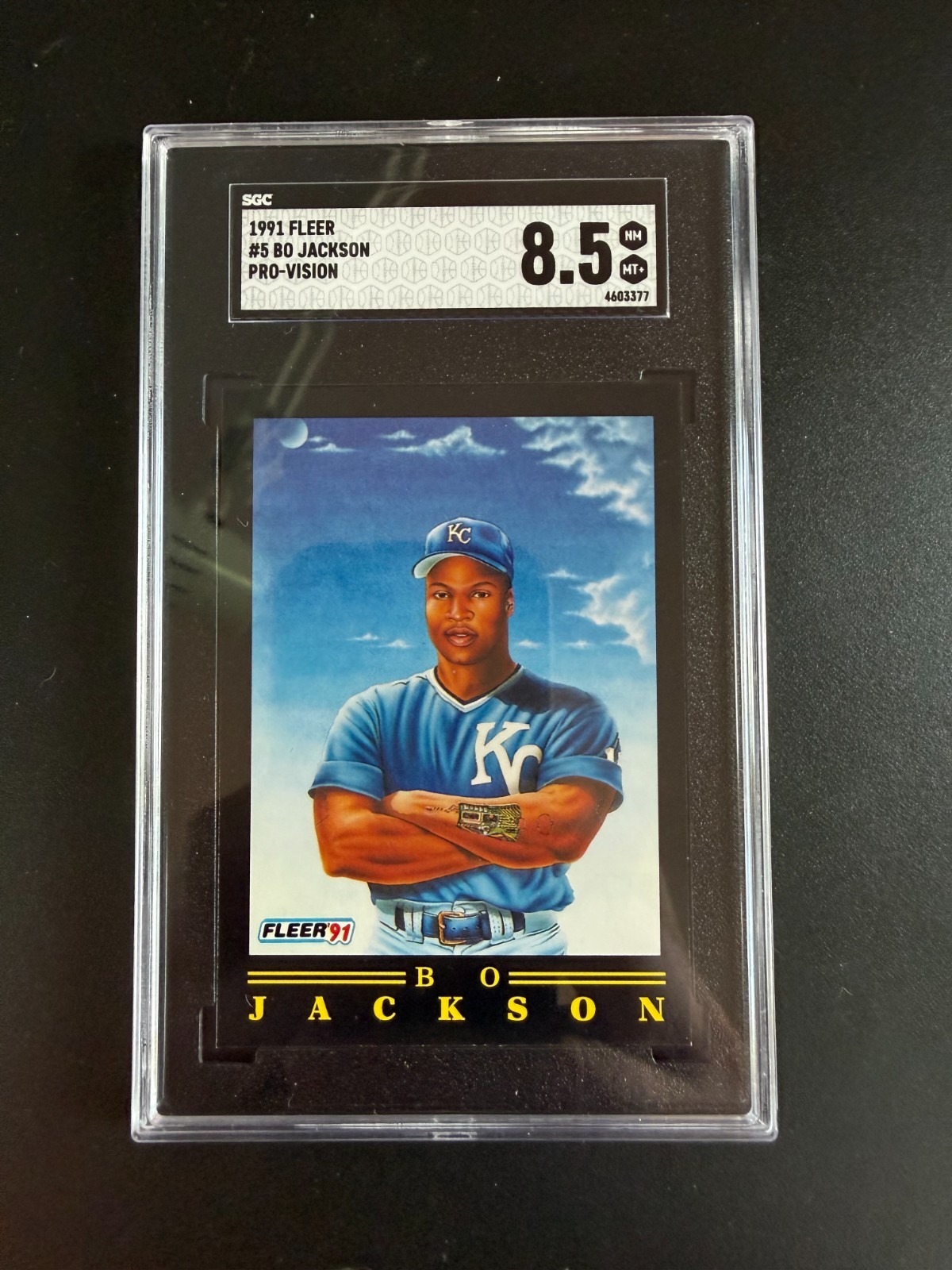 Bo Jackson #5 Baseball Cards 1991 Fleer Pro Vision trading card — raw and PSA graded price guide