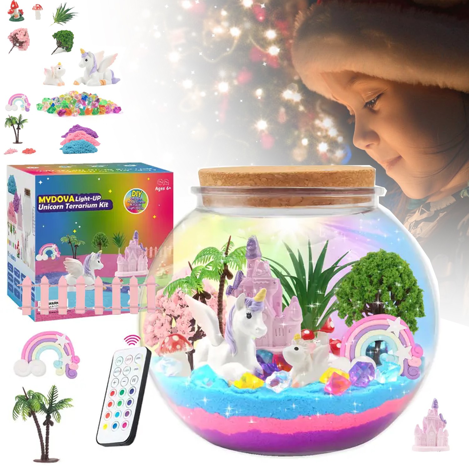 Einhorn Geschenke für Mädchen,DIY Nachtlicht Kinder Einhorn Spielzeug,Bastelset