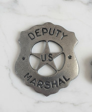 Gunsmoke US Marshal 1.75" Pewter Badge Western Movie Wild West Dodge City