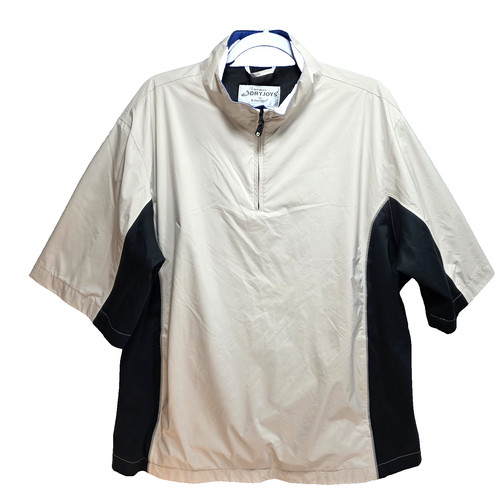 FootJoy Dryjoys Golf Jacket Womens XL Qtr Zip Short Sleeve Sand Beige Waterproof