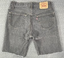Vintage 1990 Levi's 501 Button Fly Gray Cut-Off Shorts 33 "fit 31.5" MADE IN USA