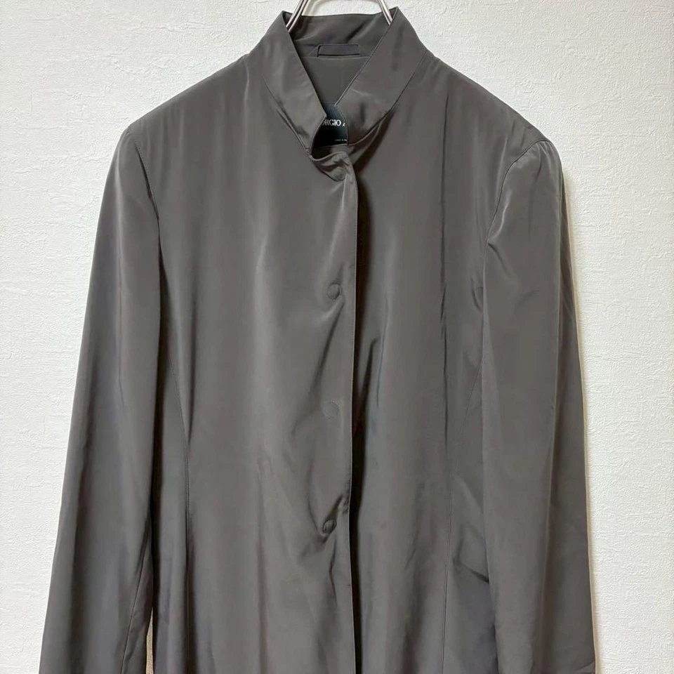 Manteau long printemps gris anthracite GIORGIO ARMANI fabriqué en Italie... - Photo 2/4