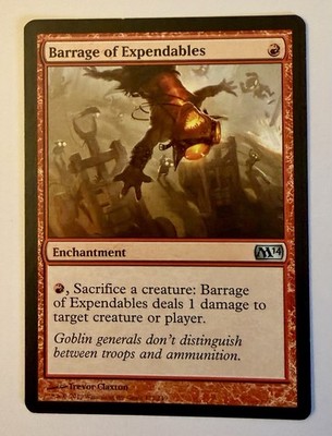 Barrage of Expendables Uncommon Magic 2014 (M14) 127 LP MTG TCG