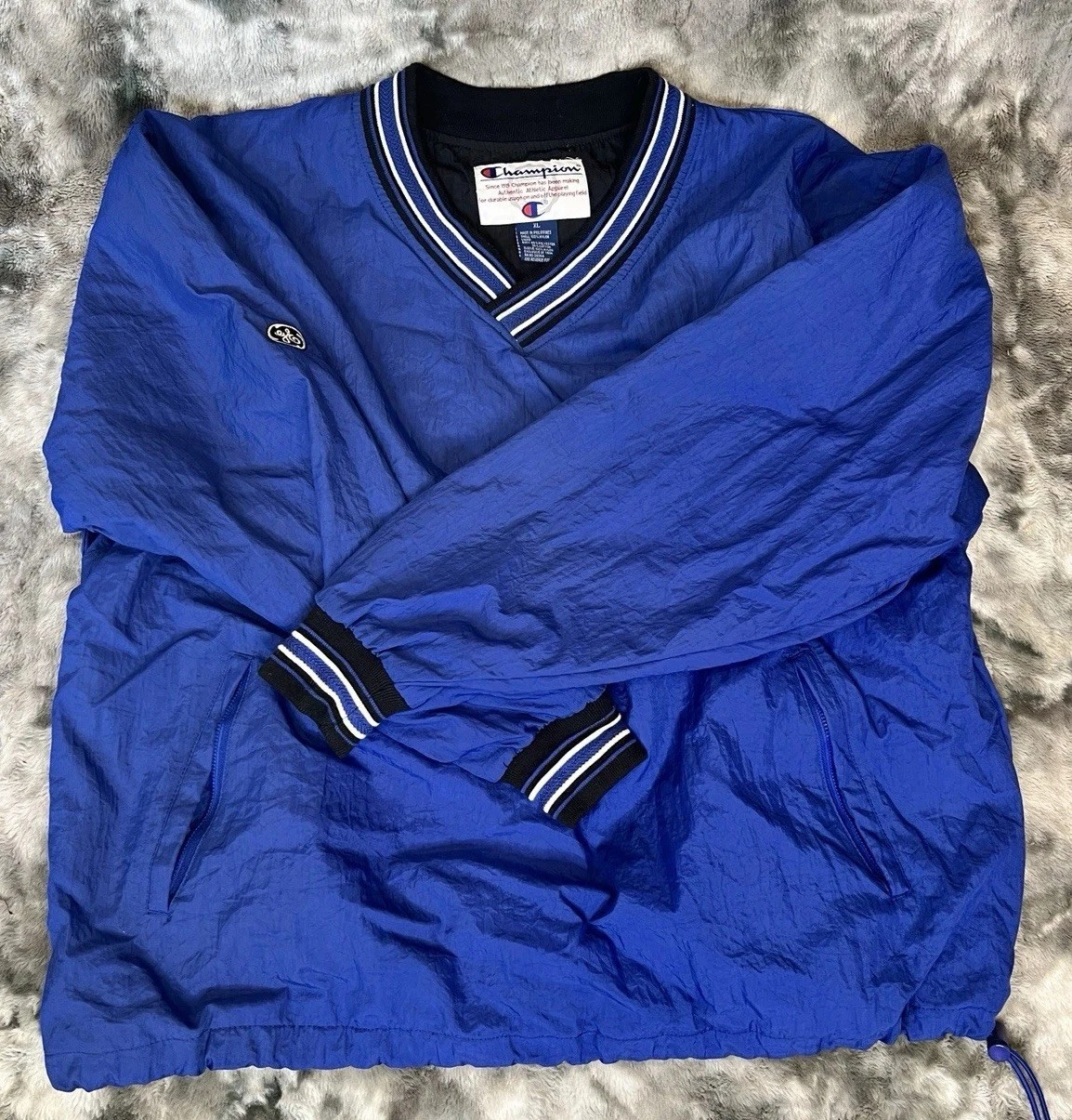 Champion V-Neck Athletic Golf Outdoor Windbreaker Jacket Pullover Men’s Size XL