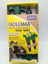 Bonide Molemax Sonic Spike Mole & Gopher Repeller 15000 SQ Ft. 2 Pack
