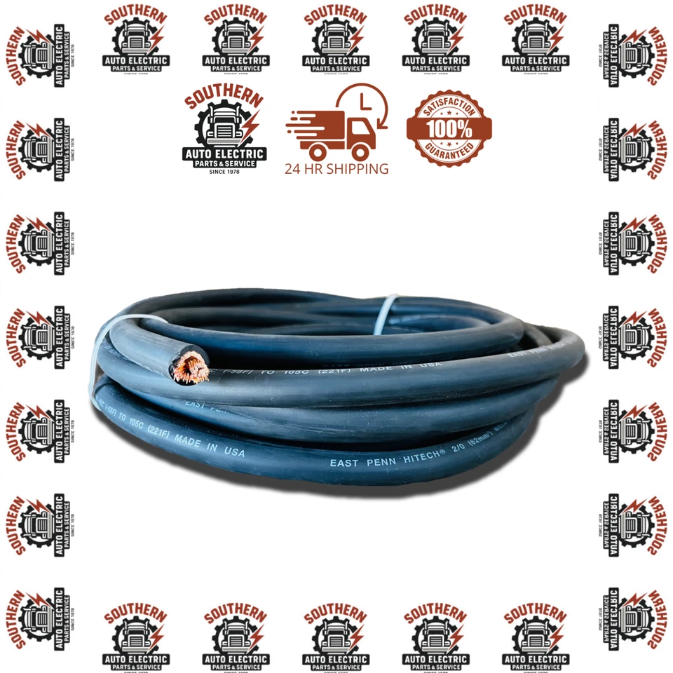East Penn Deka Black 2/0 Copper Welding Cable Battery Wire 25 FT -  Made In USA - Image 4 of 4