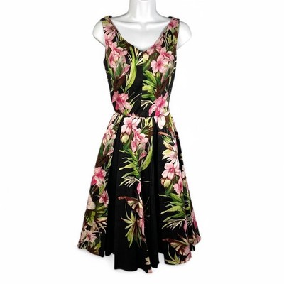 Pinup Couture Havana Nights Dress Hibiscus Stripe Laura Byrnes Women Extra  Small | eBay