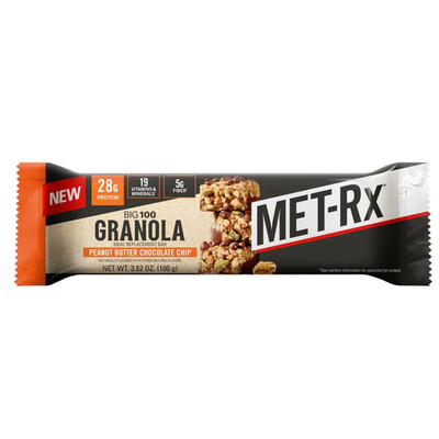 10 Bars MET Rx Big 100 Granola Protein Bar 32G Peanut Butter Chocolate Chip
