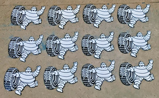 12XMichelin Runner Car & Trucks PORCELAIN ENAMEL SIGN BOARD SIZE 7.5"X6.5" INCH