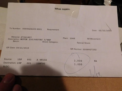 Century Electric Motor 5KCP39PGV554S 3/4HP 230/460V AC 1075RPM 1PH With Bracket