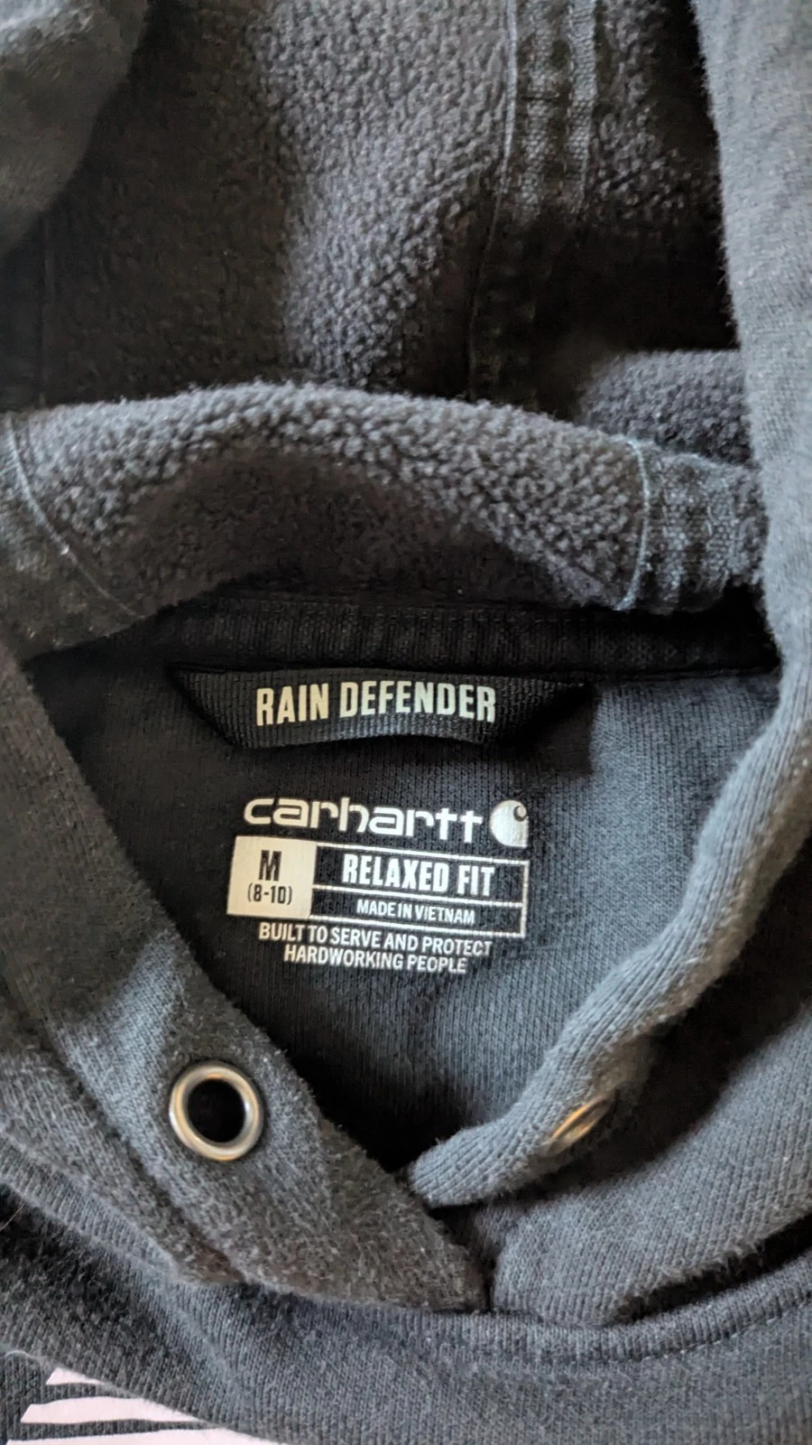 VETEMENTS Carhartt Rain Defender Felpa con Cappuccio Adulto M Nero Pullover Abbigliamento da Lavoro Logo Donna