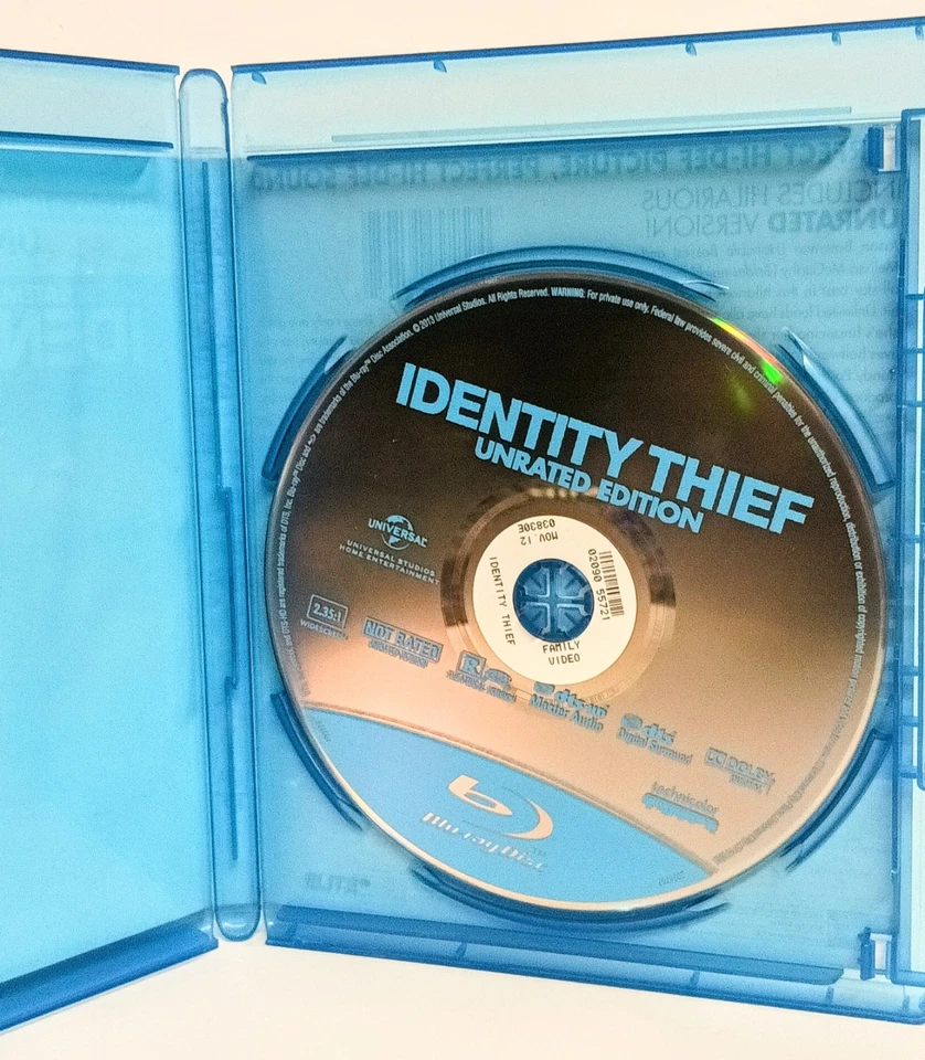 Identity Thief: Blu-ray Melissa McCarthy Excellent Condition Free Shipping - Image 3 of 4