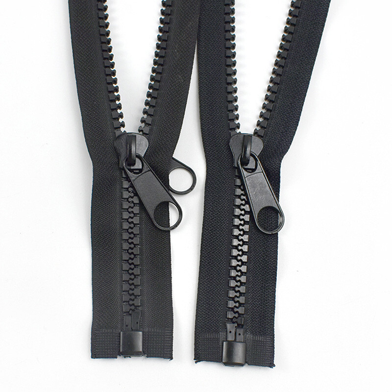 10 Chunky Open End Zip Resin Zipper Tent Lock DoubleSided Slider Size