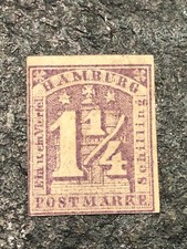 HAMBOURG 1 1/4 S. Mi 8f (*) no gum F - CV 100 Euros (A2De2)