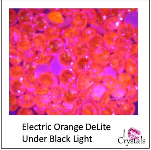 ELECTRIC NEON ORANGE DELITE IHC 2088 Flatback Rhinestone 12ss 16ss 20ss 30ss - Picture 3 of 6