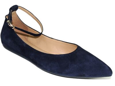 navy ankle strap flats