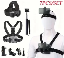 7-Piece Universal Action Camera Kit - Phone Clip Mount for Gopro, Phone, Osmo Ac