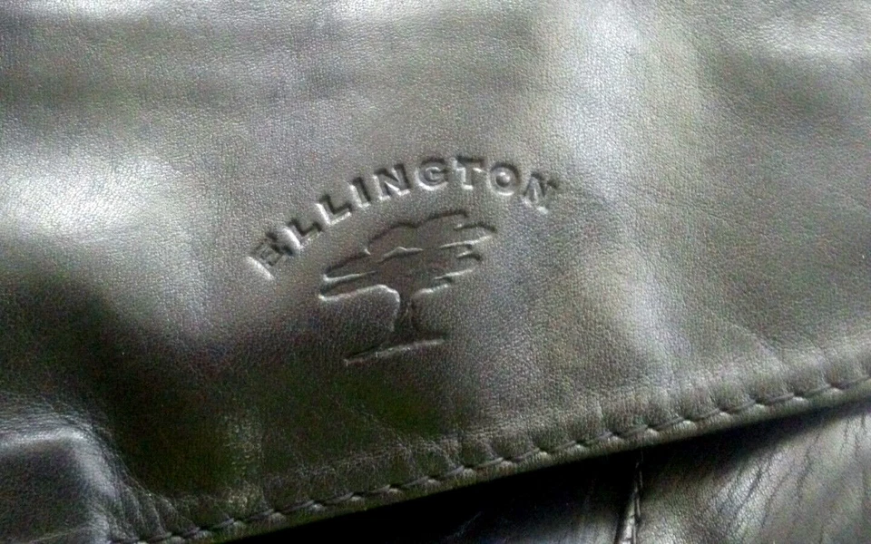 Bolso Bandolera de Cuero Ellington Negro 13" con Bolso de Hombro Expandible De Colección Foto 4 de 4