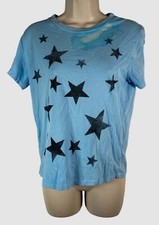 Mother Women's Blue The Lil Goodie Goodie Tie-Dye Graphic T-Shirt Top Size S
